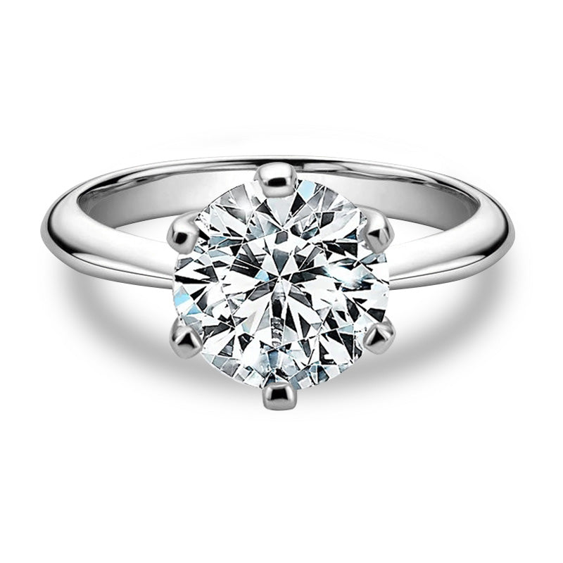 Moissanite Classic Solitaire Ring in 925 Sterling Silver