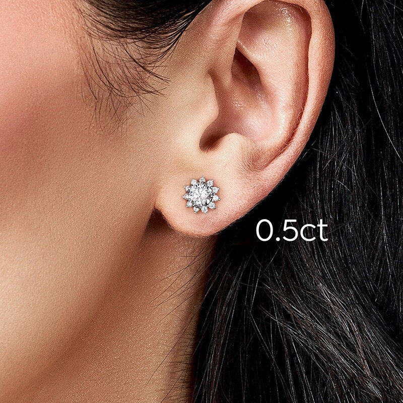 LaVALINI™ Moissanite Scarlett Stud Earrings in 925 Sterling Silver