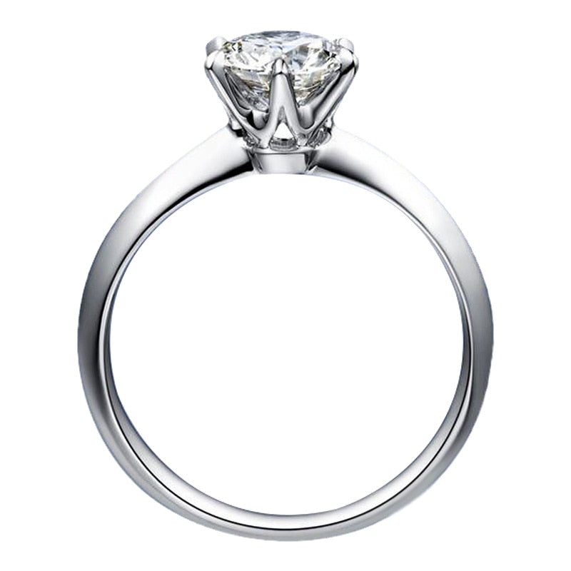 Moissanite Classic Solitaire Ring in 925 Sterling Silver