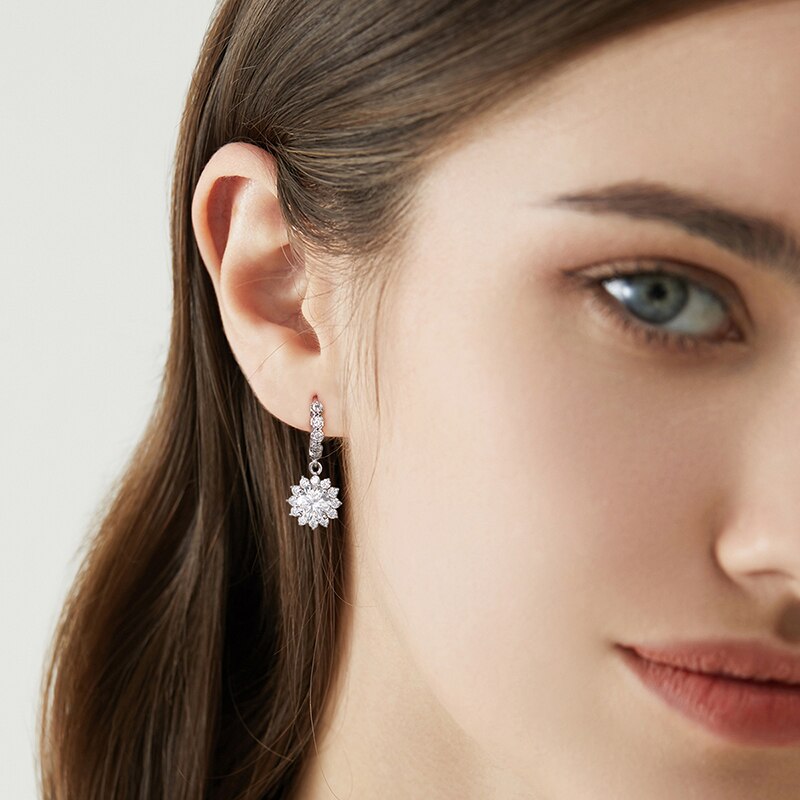 LaVALINI™ Moissanite Scarlett Drop Earrings in 925 Sterling Silver