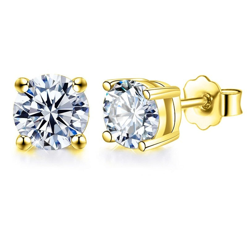 Moissanite Elegance Stud Earrings 4-Prong Push Back