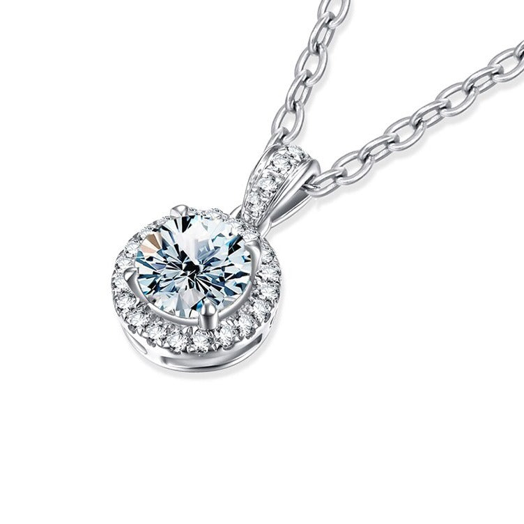 Moissanite Beatrice Pendant in 925 Sterling Silver with Chain