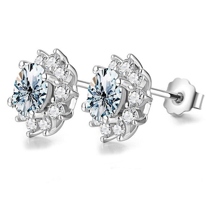 LaVALINI™ Moissanite Scarlett Stud Earrings in 925 Sterling Silver