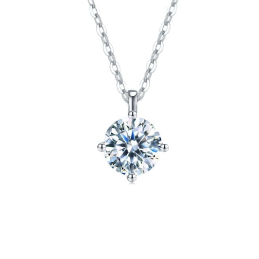 Looks just like a Diamonds! Moissanite pendant in sterling silver.