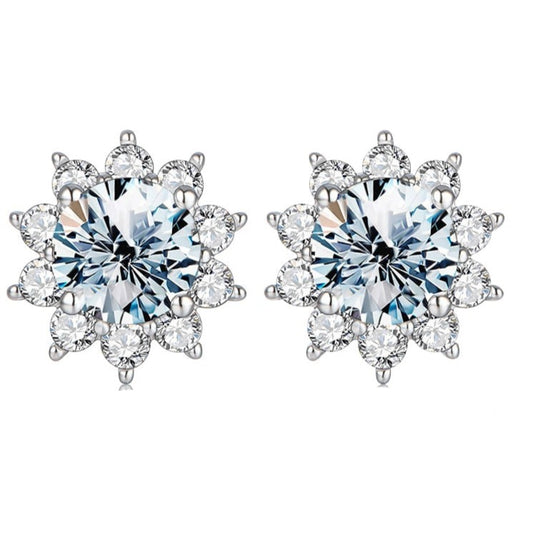 LaVALINI™ Moissanite Scarlett Stud Earrings in 925 Sterling Silver