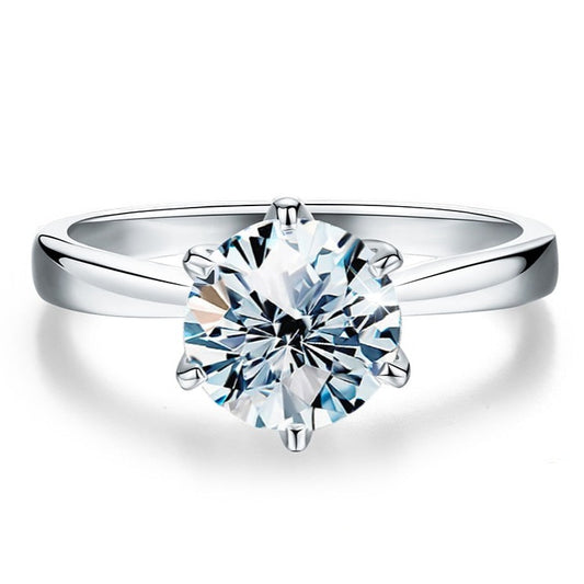 LaVALINI™ Moissanite Classic Delicate Solitaire Ring in 925 Sterling Silver