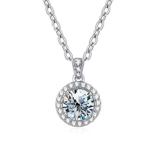 Moissanite Beatrice Pendant in 925 Sterling Silver with Chain