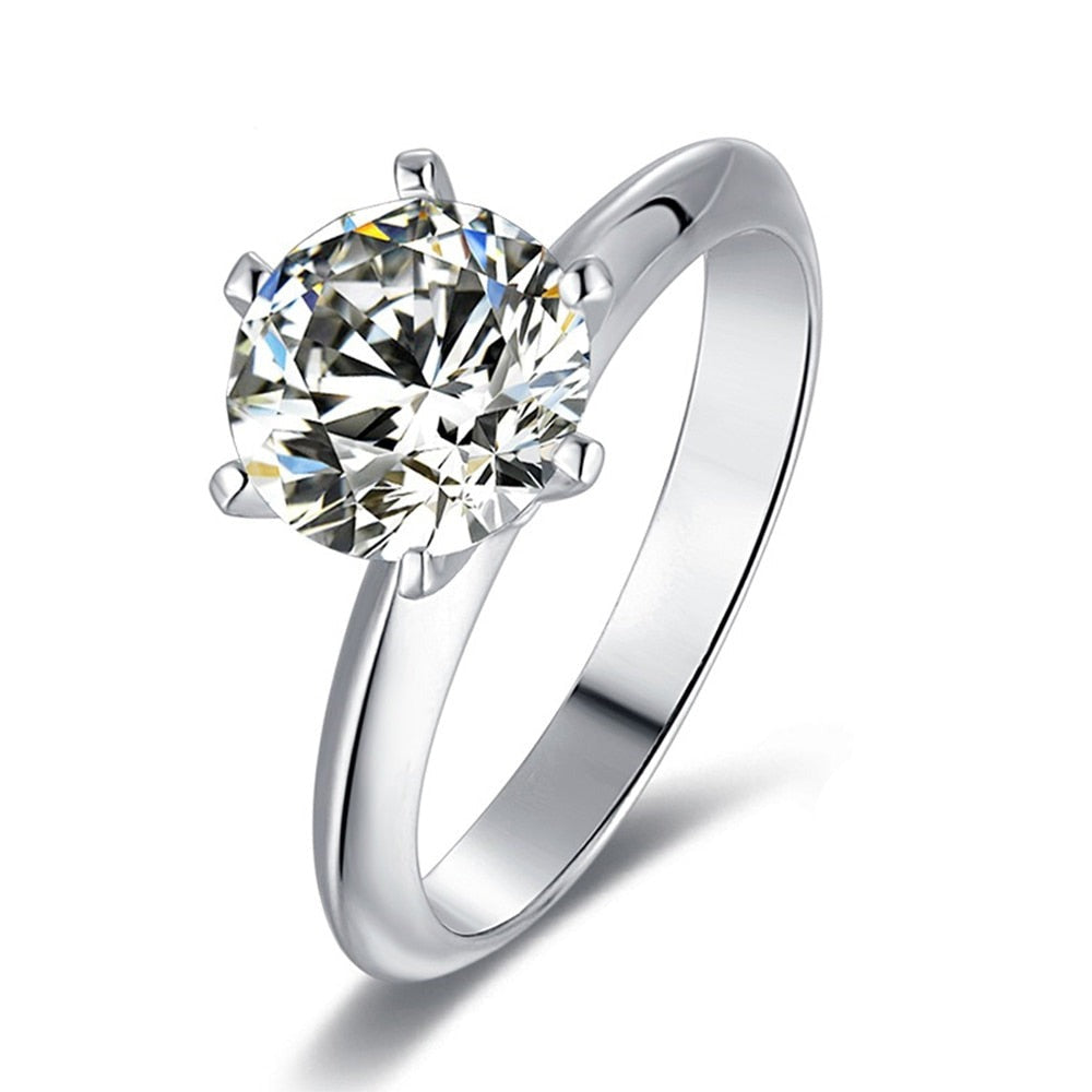 Moissanite Classic Solitaire Ring in 925 Sterling Silver