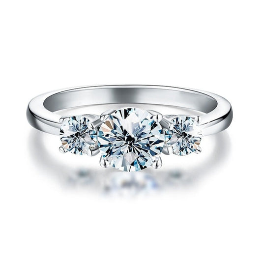 LaVALINI™ Moissanite Ring Trinity in 925 Sterling Silver