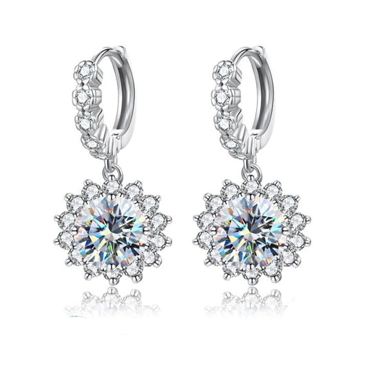 LaVALINI™ Moissanite Scarlett Drop Earrings in 925 Sterling Silver